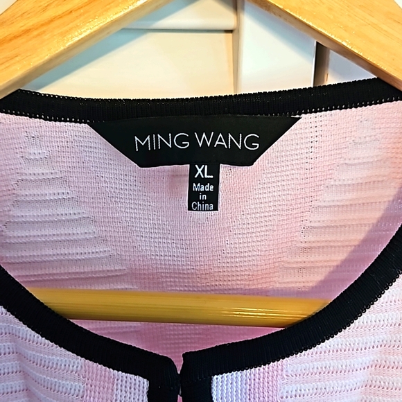 Ming Wang Pink and lined black sweater - Picture 3 of 6